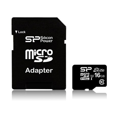 Silicon Power | Elite UHS-I | 16 GB | MicroSDHC | Flash memory class 10 | SD adapter - 2